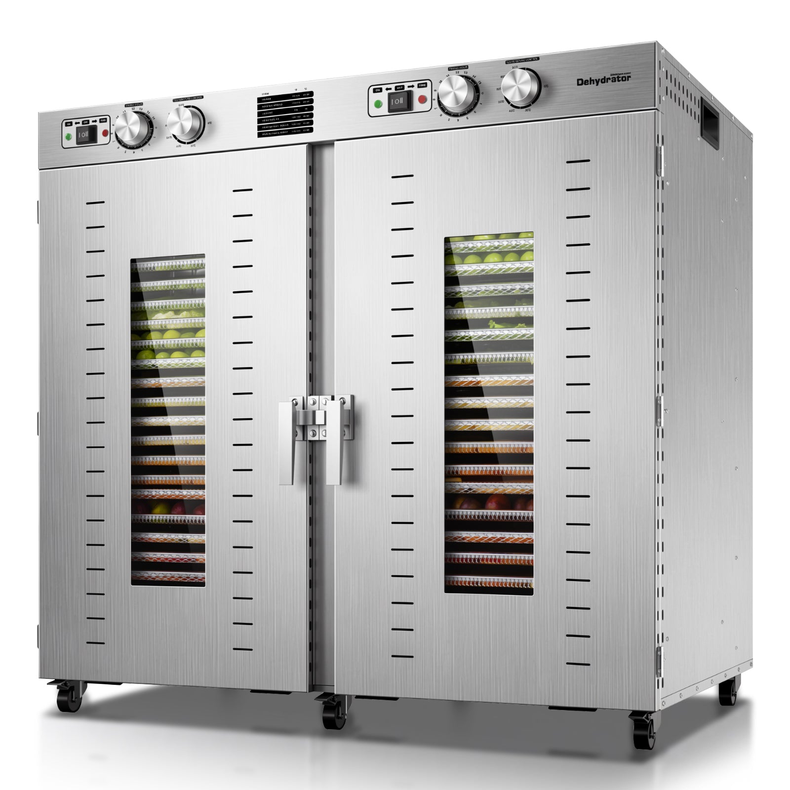 220V Commercial Food-Dehydrator Machine 44 Trays,75ft² Large Commercial Food-Dryer Stainless Steel,50Hz Industrial Dehydrator Dryer machine with 194°F & 15H for Hotel Restaurant Farms