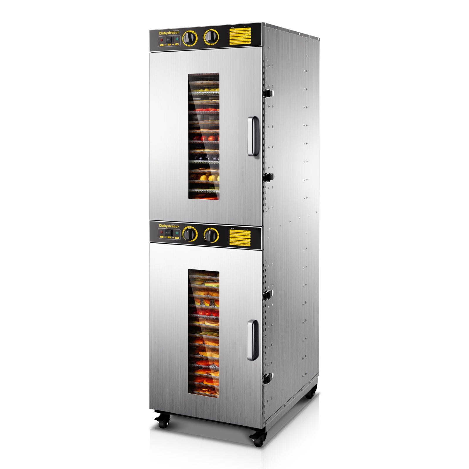220V Commercial Food-Dehydrator Machine 32 Trays, 54ft² Large Commercial-Dehydrator,15H & 194℉ Timer Stainless Steel 50Hz Industrial Food-Dryer Machine Powerful Dryer for Food Processing,Restaurant