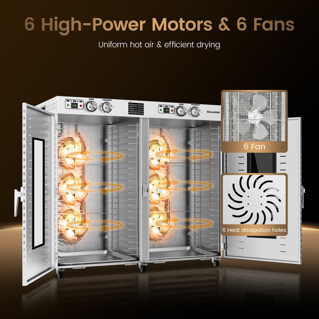 220V Commercial Food-Dehydrator Machine 44 Trays,75ft² Large Commercial Food-Dryer Stainless Steel,50Hz Industrial Dehydrator Dryer machine with 194°F & 15H for Hotel Restaurant Farms
