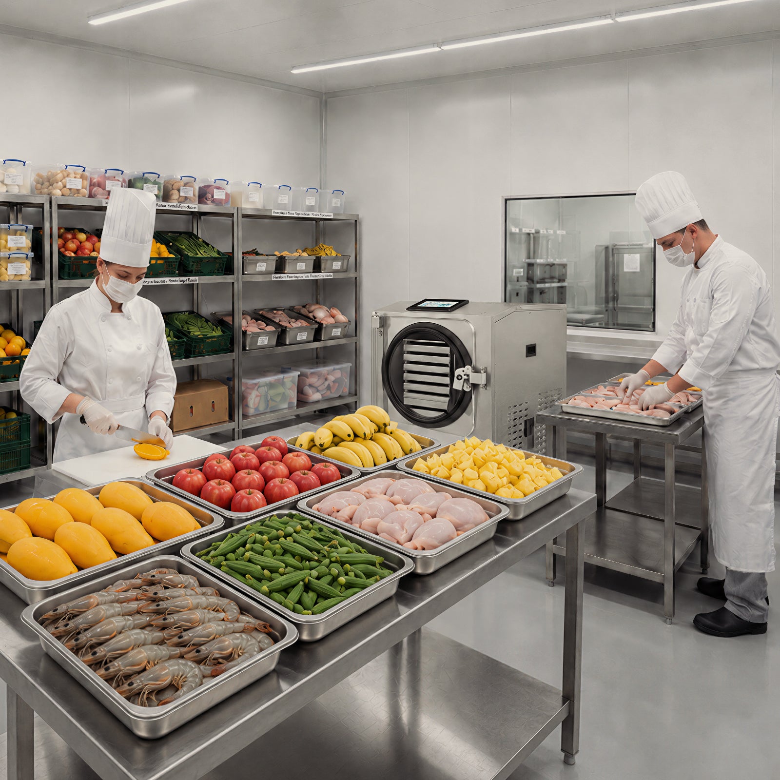 Vacuum Freeze Dryer Machine 220V & 1800W with 6 Trays, -40°C Cold Trap & Vp≤5 Pa Commercial Food Freeze Drying Machine with Vacuum Pump,Drying for Fruit Vegetable Food Preservation