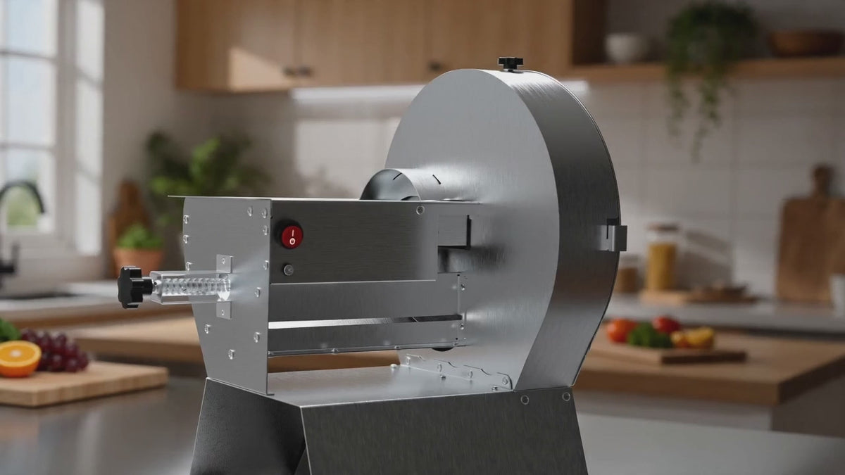 Commercial Electric Vegetable Slicer,Stainless Steel Fruit Slicer Machine Large Feed Chute,Food Slicing Electric Machine 0.04-0.4inch Thickness Adjustable For Cabbage, Potatoes, Tomatoes